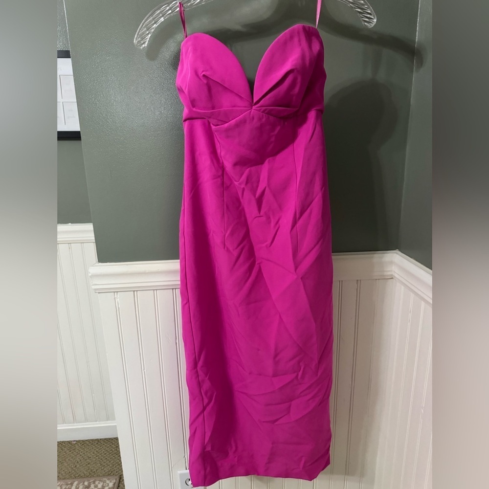 Bardot Nordstrom Strapless Pink Shock Dress 4/XS NWT - Picture 1 of 8